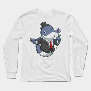 Whale Wedding Groom Flower Long Sleeve T-Shirt